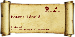Matesz László névjegykártya